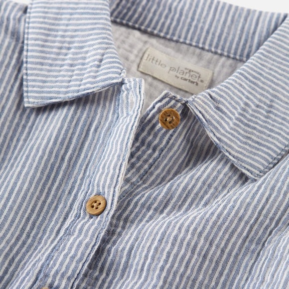 Little Planet Toddler Organic Cotton Gauze Striped Dress - Picture 2 of 7